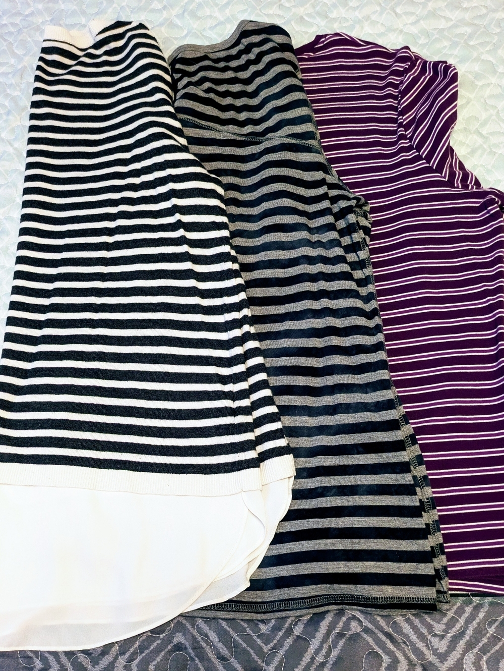 Lot of 3 Women's Long-Sleeve Striped Tops